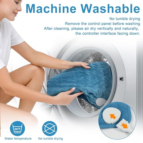 Image of Deepsoon Heating Pad-Electric Heating Pads for Back,Neck,Abdomen,Moist Heated Pad for Shoulder,Knee,Hot Pad for Pain Relieve,Dry&Moist Heat & Auto Shut Off(Blue, 33''x17'')