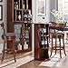 COSTWAY Bar Stool Set of 4, 360-Degree Swivel Solid Wood Stools with Soft Cushion & Backrest, 29.5” Height Kitchen Counter Bar Stools for Kitchen Island, Pub, and Restaurant (4, 29in)