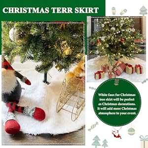 White tree skirt 24 inch faux fur small christmas tree skirt plush skirt xmas christmas tree decoration  urban country home decor