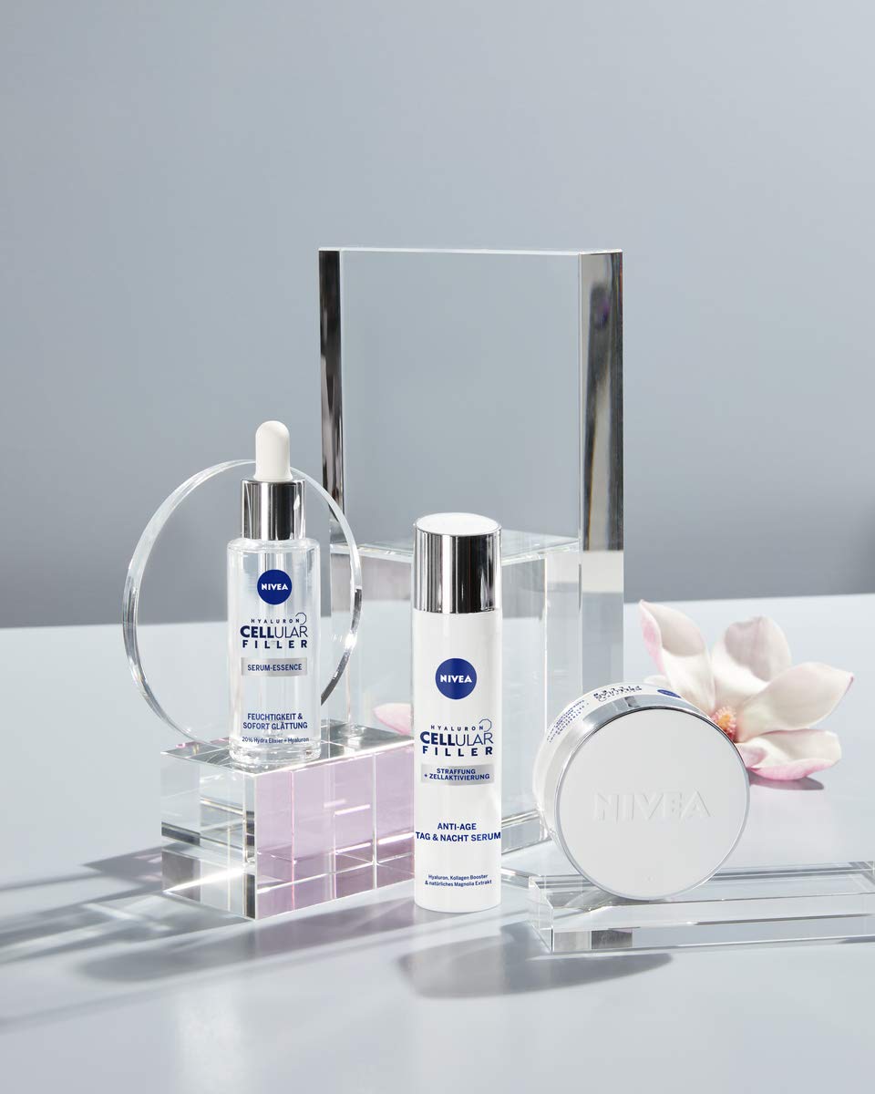 NIVEA Cellular Expert Filler Yoğun Yaşlanma Karşıtı Gündüz Bakım Yüz Kremi 50 ml, Hyaluronik Asit ve Folik Asit, SPF30 Güneş Koruması (2 paketi)
