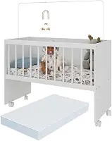 Berço Reborn com Colchão Incluso e Rodízios Multimóveis Mp4382c Branco