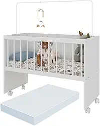 Berço Reborn com Colchão Incluso e Rodízios Multimóveis Mp4382c Branco