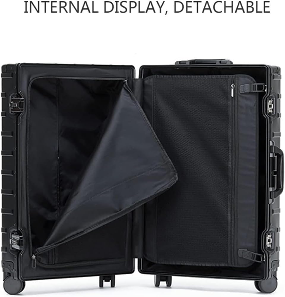 Maleta Maleta Comercial, Equipaje de aleación de Aluminio y magnesio, Resistente a los arañazos, Maletas con Palanca Ajustable de Gran Capacidad Bolsas de Viaje