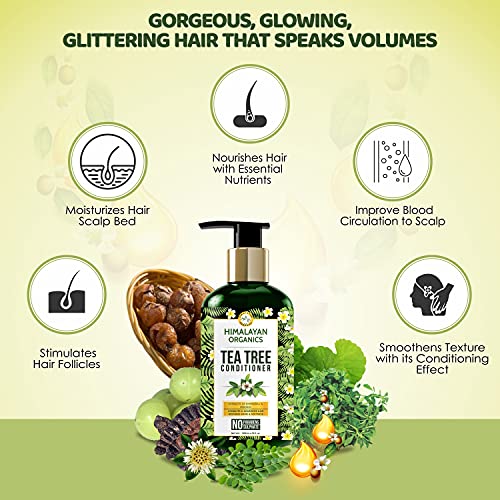 Image of Himalayan Organics Tea Tree Conditioner with Bhringraj Extract | Hair Fall Control | No Parabens, Sulphate & Mineral Oil | 300ml