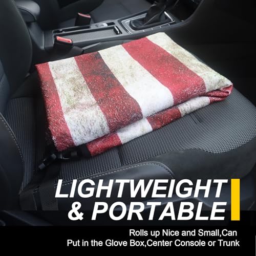 Image of Back Seat Cover for Car Trucks Van SUV Jeep,Waterproof Rear Bench Towel Seat Covers for Dogs and Kids,Automotive Backseat Protector (American Flag)