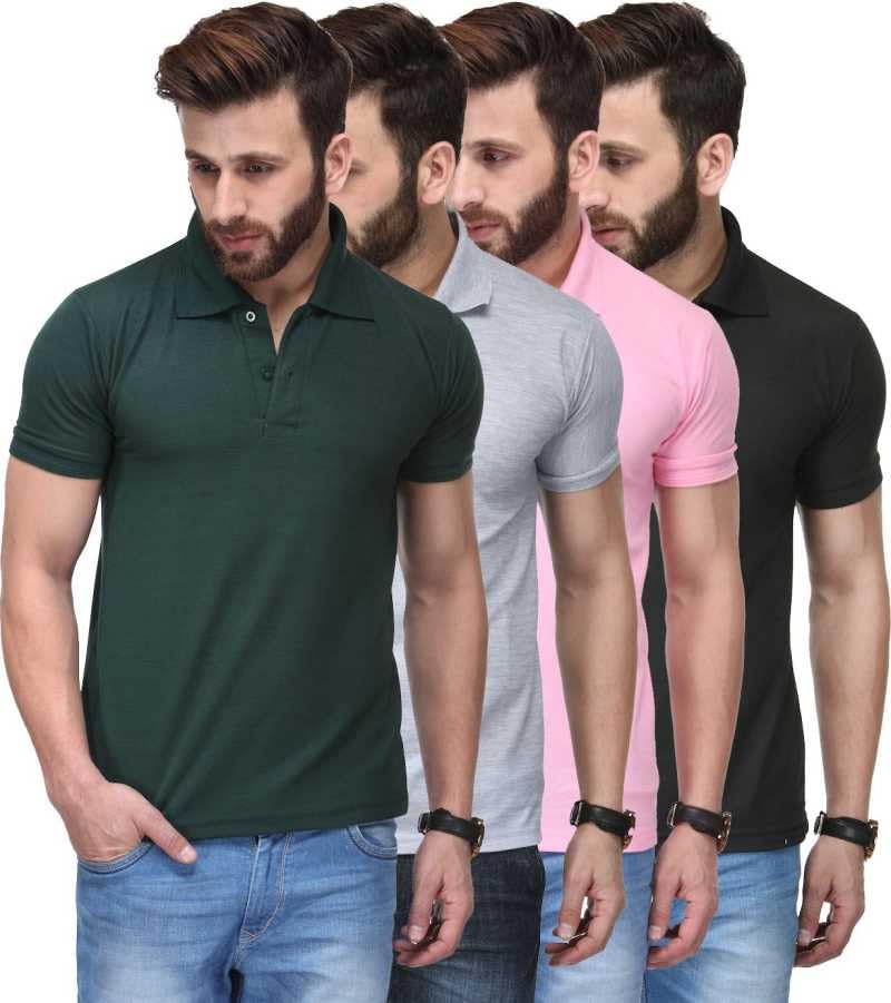 Image of T.N.X Men's Regular Fit Polos (Pack of 4)