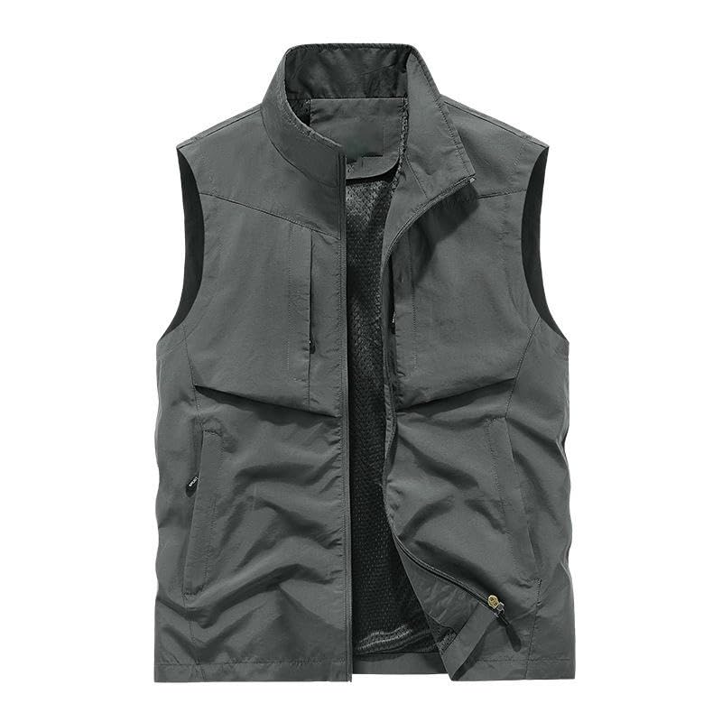 Chaleco multibolsillo de primavera otoño con cuello alto USTZFTBCL 6