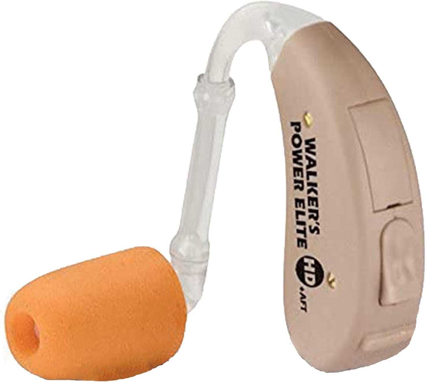 Walker'sGame Ear HD Power Elite Lightweight Water-Repellent 50dB Hearing Protection Enhancement Range Shooting Hunting In-the-Ear Beige Hearing Amplifier