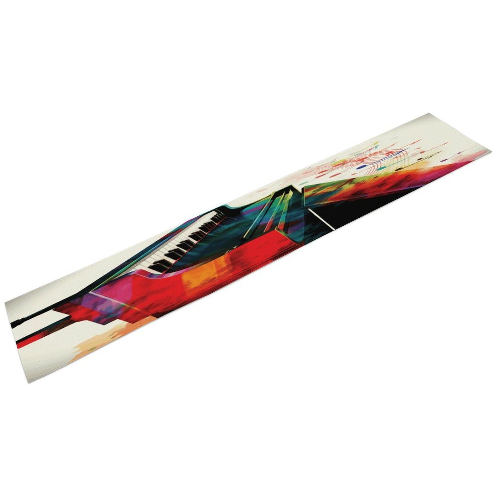 Colorful Piano Keyboard Music Table Runner 13" X 72" Exquisite Linen Table Runner Wrinkle Resistant Farmhouse Rustic Table Runners Seasonal Table Decoration for Kitchen Dining Home Party