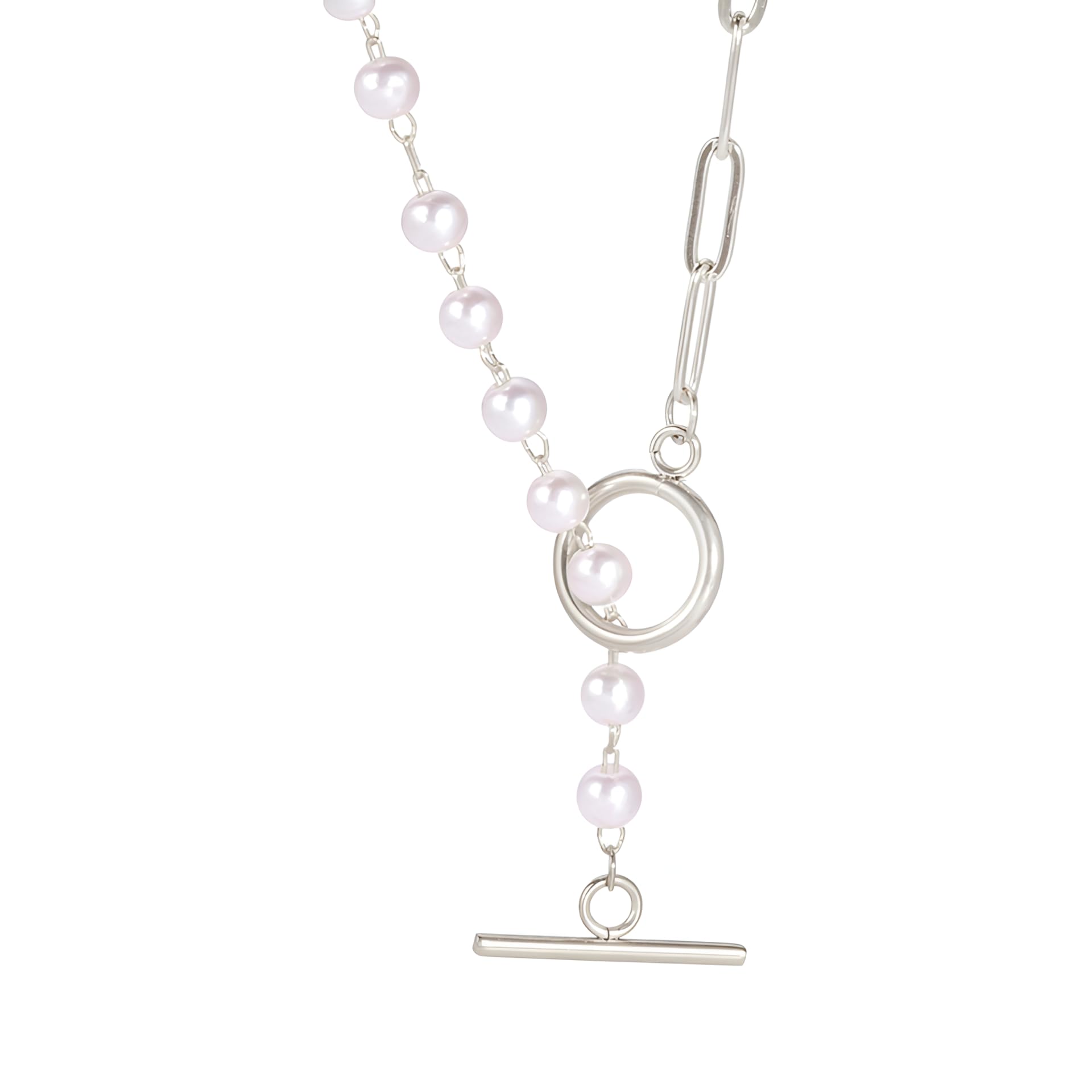Collier initial en perles de bohème et maille paperclip haute finition