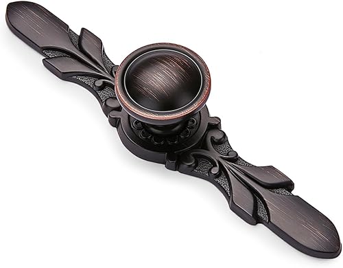 Aandxomk - Juego de 10 pomos de bronce aceitado de 5.8 pulgadas con placas, gabinete de cocina, oficina, baño, tocador, cajón, perillas de armario,