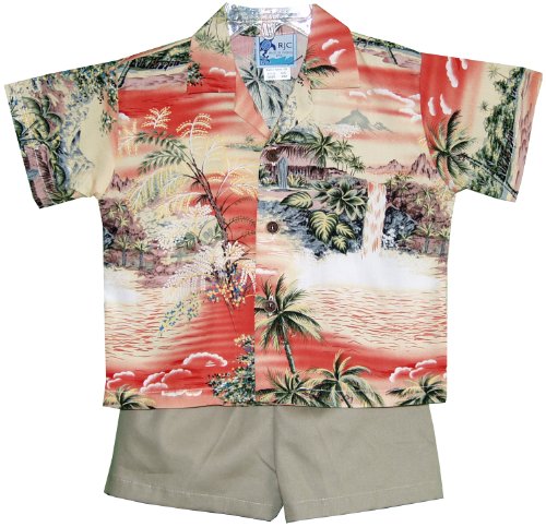 RJC Boys Paradise Island Surf 2pc Set Coral 4T