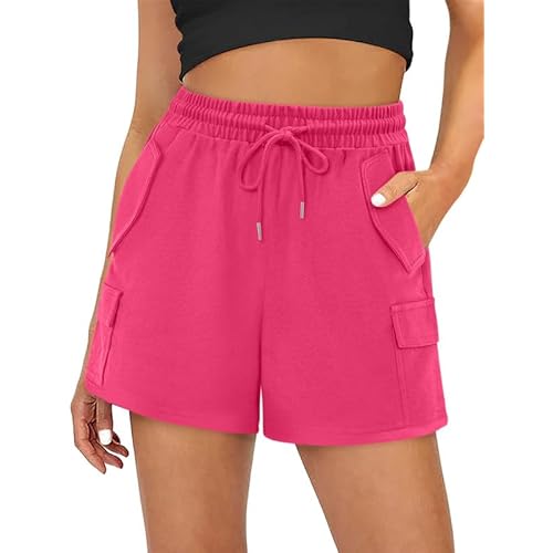 BETTE BOUTIK Womens Summer Sweat Shorts Casual Athletic Shorts Elastic Comfy Shorts High Waist Shorts