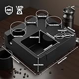 ShanSon Espresso Tamping Station for 51,53,54&58mm Portafilters,Tamper, Distributor, ABS espresso machine accessories with Built-in Detachable Knock Box & Tool Holder Square