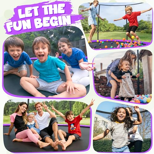 Image of JELENS Trampoline 8FT 10FT 12FT 14FT 15FT 16FT, Recreational Trampolines with Enclosure Net, Outdoor Anti-Rust Trampolines for Kids and Adults, ASTM Approved