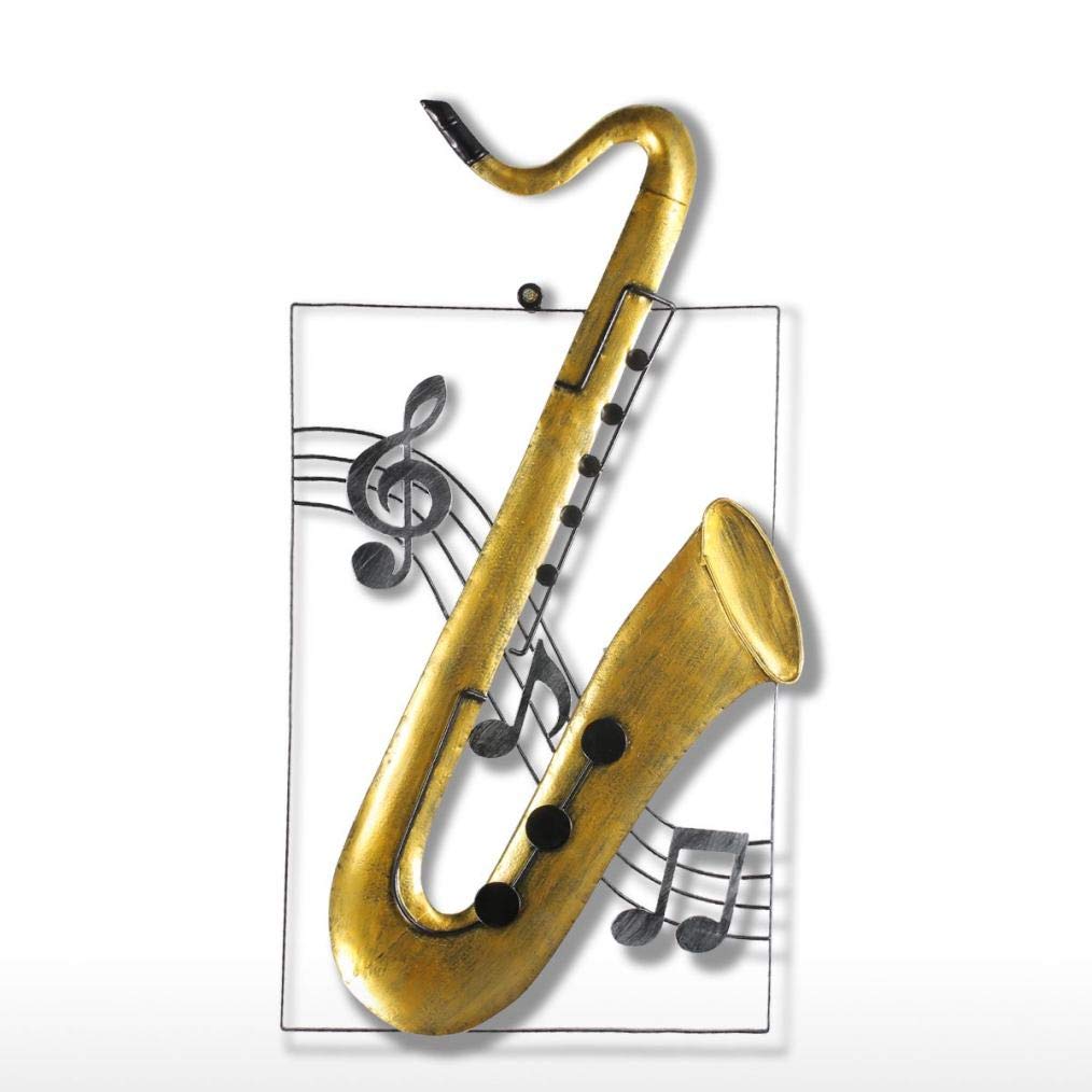 NOMIMAS Metal Sculpture Violin/Guitar/Saxophone Wall Hanging Ornament Home Decor Handmade Craft Gifts