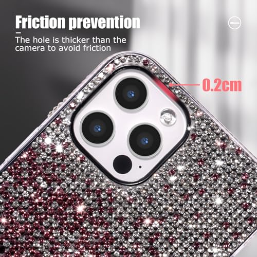 Coque iPhone 16 Pro Max violet dégradé strass antichoc - 6