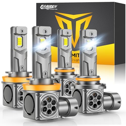Image of Ursprung 𝐋𝐚𝐭𝐞𝐬𝐭-𝐆𝐞𝐧 H11 9005 Light Combo,100000LM H8 /H9 HB3 Fog Light 6500K Cool White, 1:1 Mini Size, 85000+ Hours Lifespan, IP68 Waterproof, Plug and Play, Pack of 4
