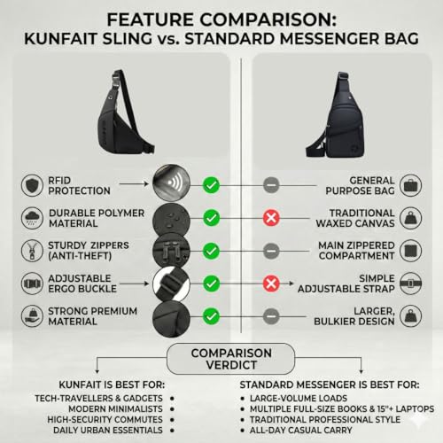 Image of Waterproof Unisex Crossbody Waist Bag Fanny Pack for Men & Women Half Moon Boomerang Style Sling Bags Side Shoulder Chest Bag Belt Pouch for Travel Sports Anti-Theft Mobile (REDESIGNED)
