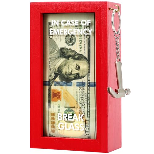 JULEASEL Funny Gift Emergency Box w/Hammer, Break in Case of Emergency Box, Personalized Prank Gag Gift for Birthday Holiday, Funny Desk Decor, White Elephant Gift for Friend Coworker Family