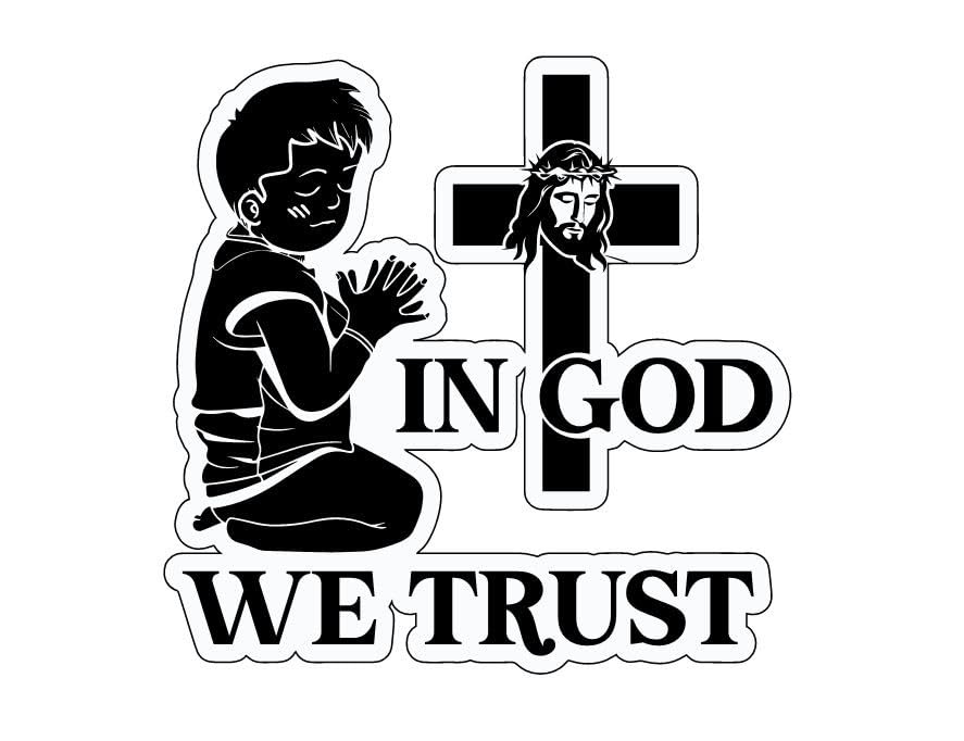 'in God We Trust l' Every Car Sticker | Jesus | Vinyl Stickers Decal | Sticker for Kids | Water Bottle Stickers | Sticker Book | Sticker for Kids | Cute Stickers | Stickers for Adults | Christian