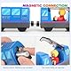 XEERUN Eisenbahn elektrische lok Holzeisenbahn Zug, Batteriebetriebenes Zugset, Batteriebetriebener Lokomotivzug, Leistungsstarker Motorzug, für Kinder Kompatibel mit Thomas, Blau