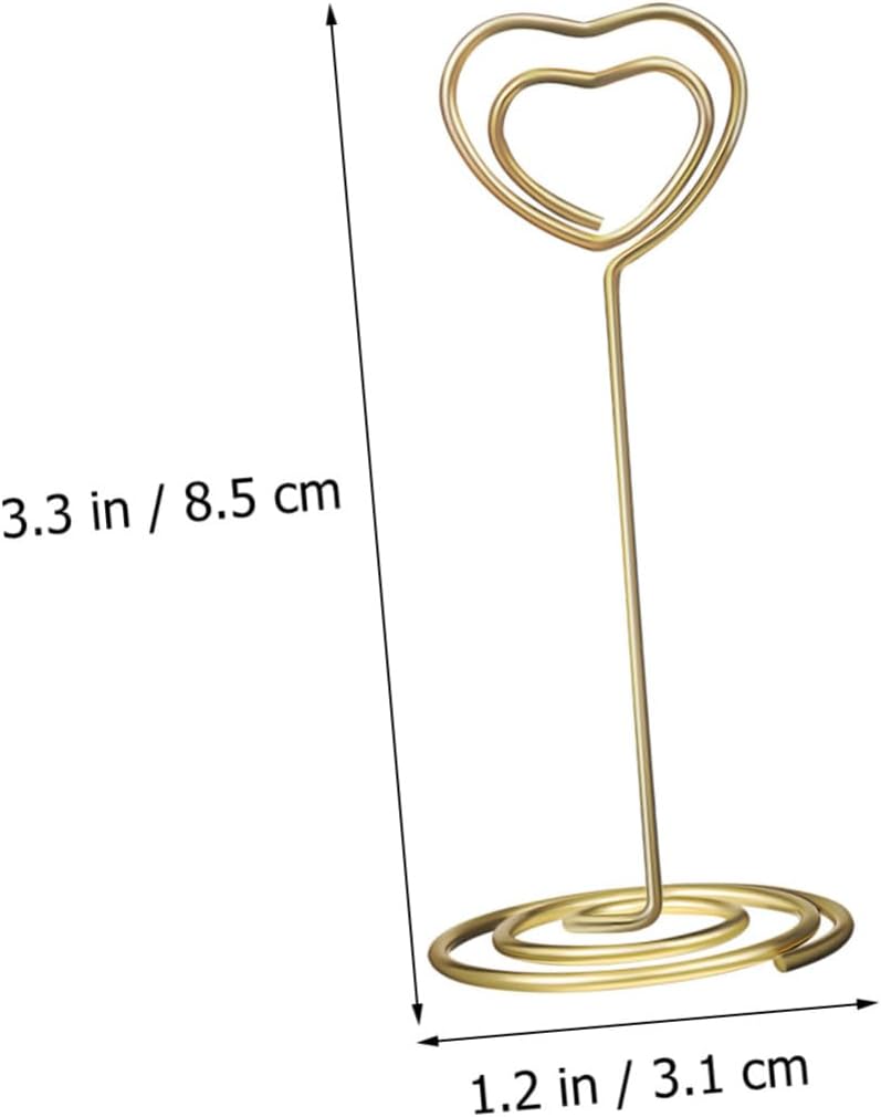 KICHOUSE 40pcs Table Holders Elegant Heart Shape Place Card Clips for Weddings Anniversaries Events Secure Grip Memo Holders for Photos Names Table Signs