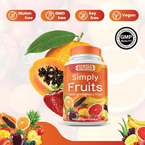 Simply Nature's Promise - 90 Fruit Capsules - Made With Whole Food Superfoods, Packed Vitamins & Minerals - Soy Free - Made In The Usa #TOP3