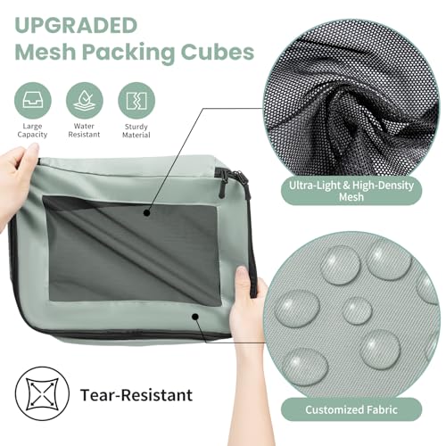 Packing Cubes for Travel |10 Set Matcha |Durable Luggage Organizer 4 Size(Extra Large, Large, Medium, Small),Comprehensive Cubes for Toiletry,Underwear, Shoe,Travel Essentials,Efficient Women Gifts3