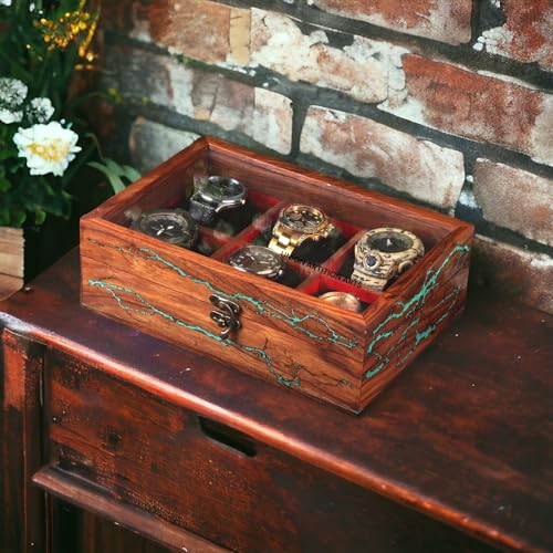 Watch box for women & men, Wooden Watch organizer, Handmade Watch Holder For Men, Custom Valet Box with Brass Lock,, Christmas , Anniversary, Valentine;s Day, Fathers Day[24.5x17x8] cm (6 slot) (B0CSPFXD5X) Amazon Price History, Amazon Price Tracker