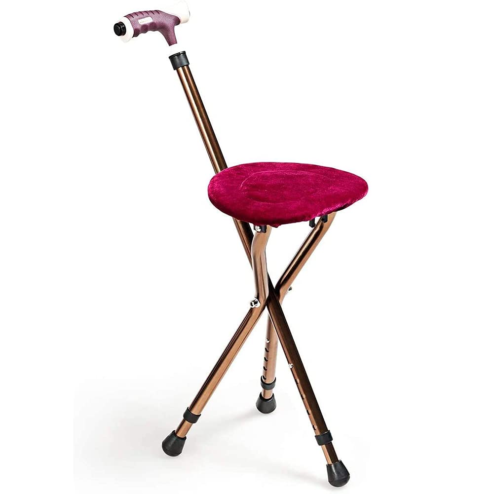Bastón Plegable con Asiento de aleación de Aluminio, bastón para Caminar, Silla con muletas Ajustable en Altura para Personas Mayores, Ancianos discapacitados, Moderno Chaser of Light