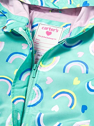 Image of Carter's Toddler & Little Girls' Midweight Fleece Lined Hooded Raincoat Rain Jacket | Lightweight rain coat; Jersey-lined hood for better staying power; Pockets
