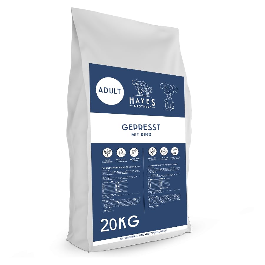 Hayes Brothers Standaard Geperst Hondenvoer 20KG - Geperste Hondenbrokken voor Volwassen & Senior Honden