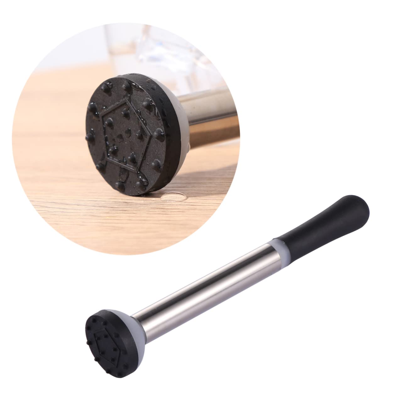 HOLIDYOYO 2pcs Stainless Steel Cocktail Muddler Set Plastic Bartending Tool Easy to Use for Drink Making