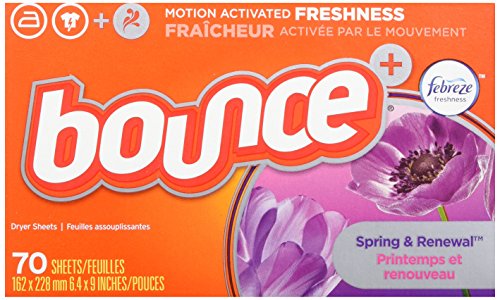 bounce with Febreze Scent Spring & Renewal Fabric Softener Dryer Sheets, 70 Count, Pack of 3
