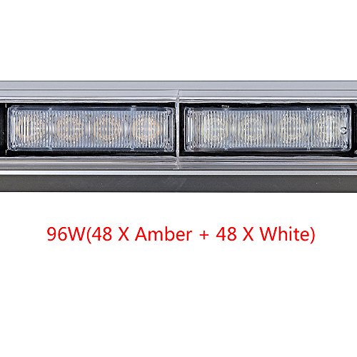 Emergency Warning Security Strobe Light Bar (51 Inch 96-Led, White Amber) #TOP3