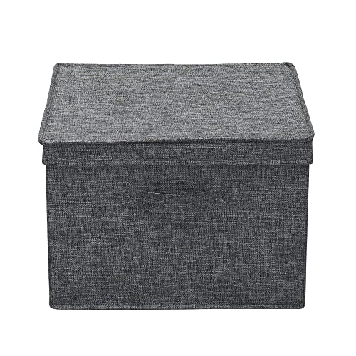 Household Essentials Square Fabric Storage Bins with Lids, Graphite, Set of 2 by Household Essentials - Image 4