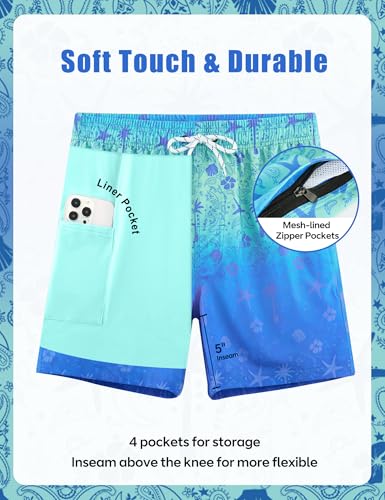 Image of APTRO Men's Swim Trunks with Compression Liner 5 Inch Bathing Suit Beach Swimsuits