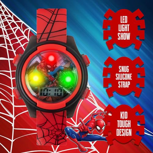 marvel spider-man kids watches  digital display interactive features adjustable strap vibrant spider-man graphics durable for active kids
