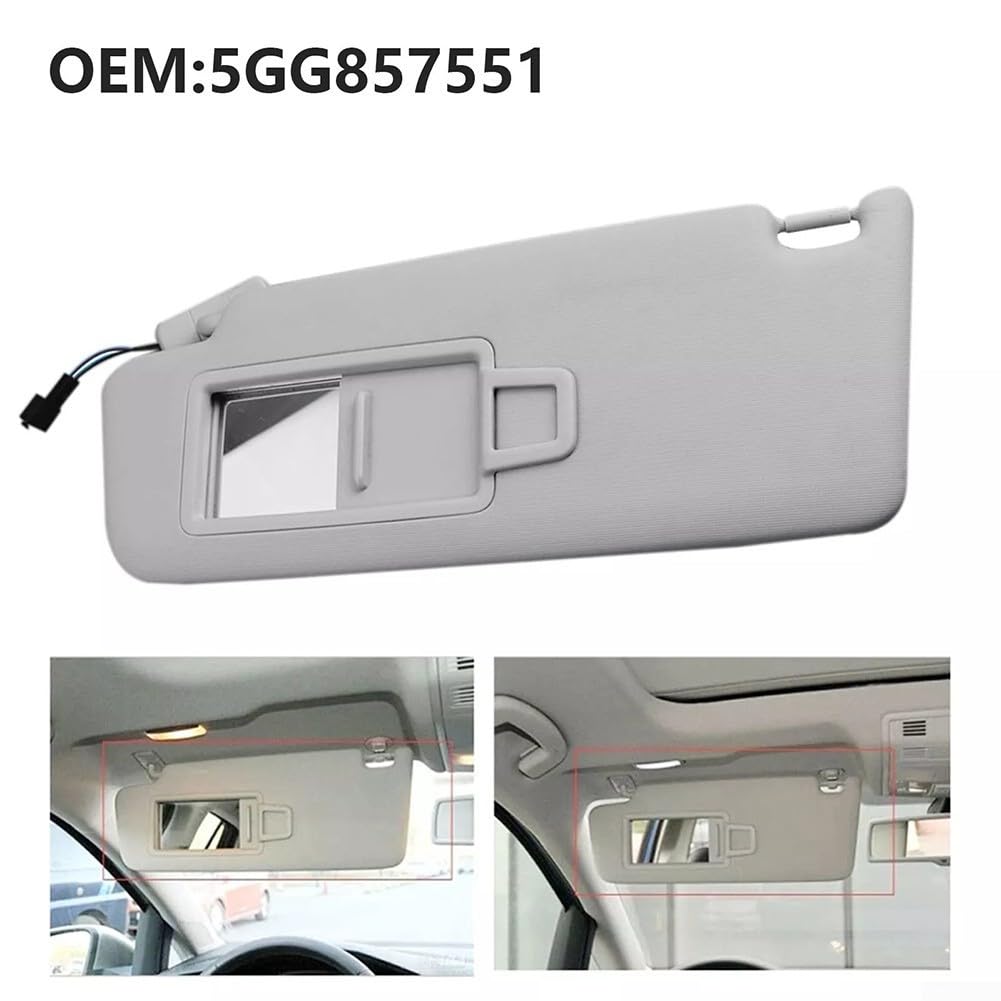 Parasole di ricambio per auto anteriore sinistro con specchietto progettato per adattarsi ai modelli tra cui Golf MK7 e Passat B8 OEM n. 5GG857551