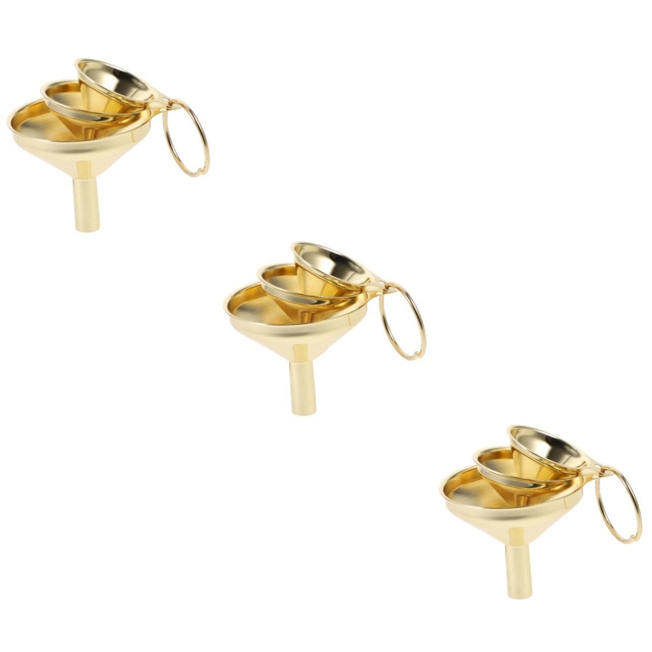 Amosfun 9 Pz imbuto in acciaio inossidabile imbuti imbuto per marmellata per liquidi aceto d'olio per cucina accessorio cucina multifunzionale per spezie Golden