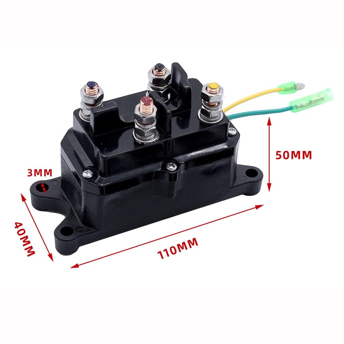 Winch Solenoid Relay Contactor 12V 250A Winch Relay Thumb Truck for ATV UTV Boat 4x4 Vehicles 3500-4500lbs Winch