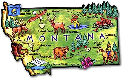 Montana Artwood State Magnet Collectible Souvenir by Classic Magnets