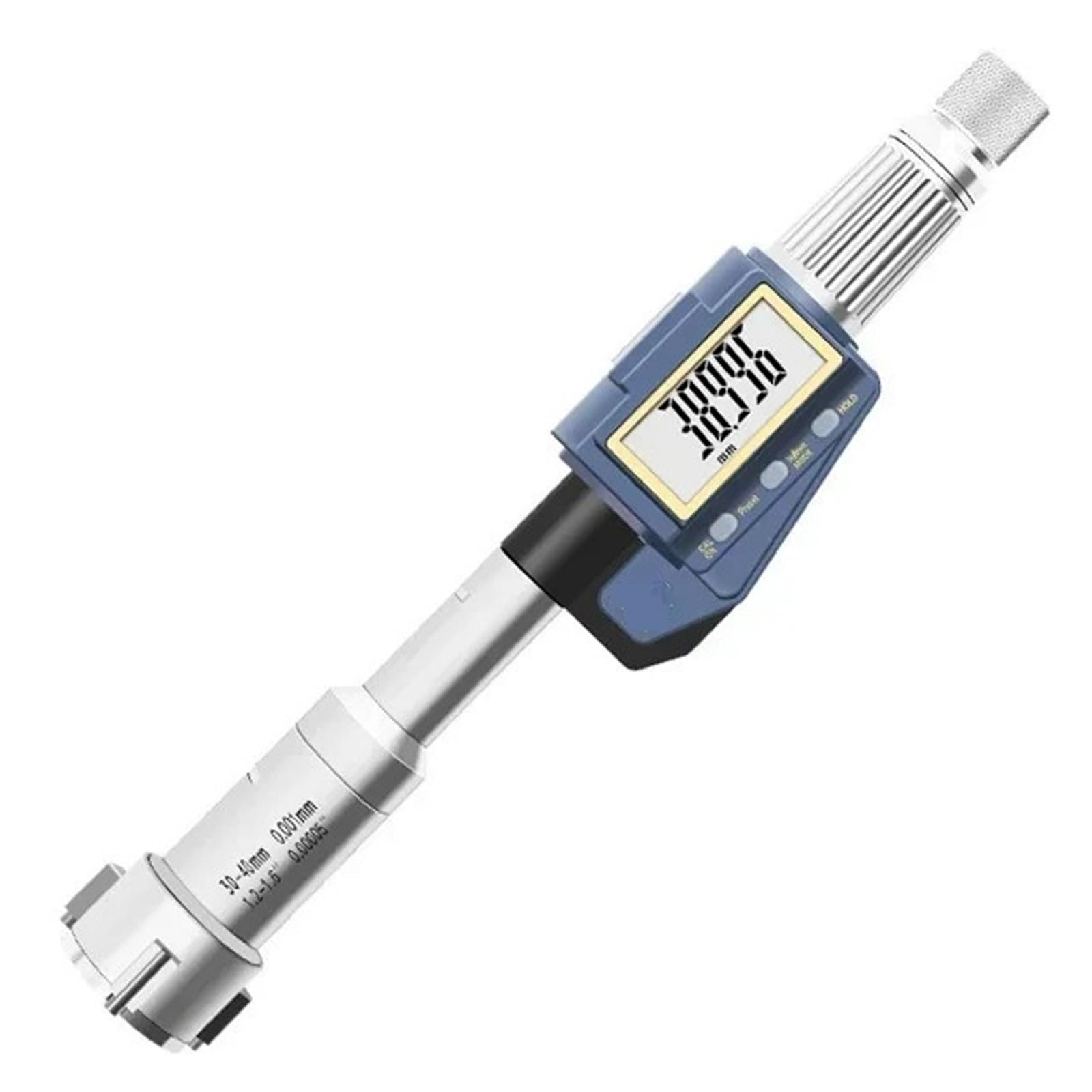 Micrometro digitale con diametro interno, 0,001 mm, strumento di misurazione a tre punti di precisione con display di facile lettura per letture accurate, ideale per ingegneri e hobbisti