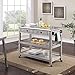 Boraam Sonoma Kitchen Cart with Stainless Steel Top, Storm Gray Wire
