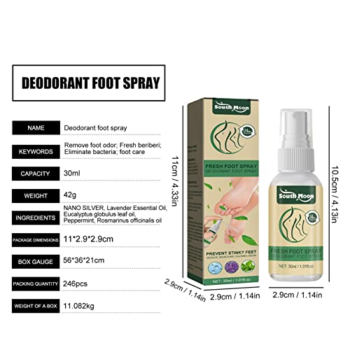 Spray de odor para os pés, 30ml de spray para os pés para sapatos aconchegantes e inodoros, Spray pa