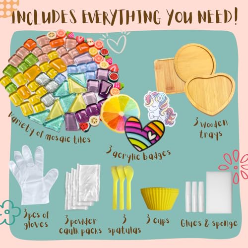 Glittery Garden GG-2231B Mosaic Craft Kit - Decorate Your Own Unicorn And Rainbow Design Coaster thumb #3