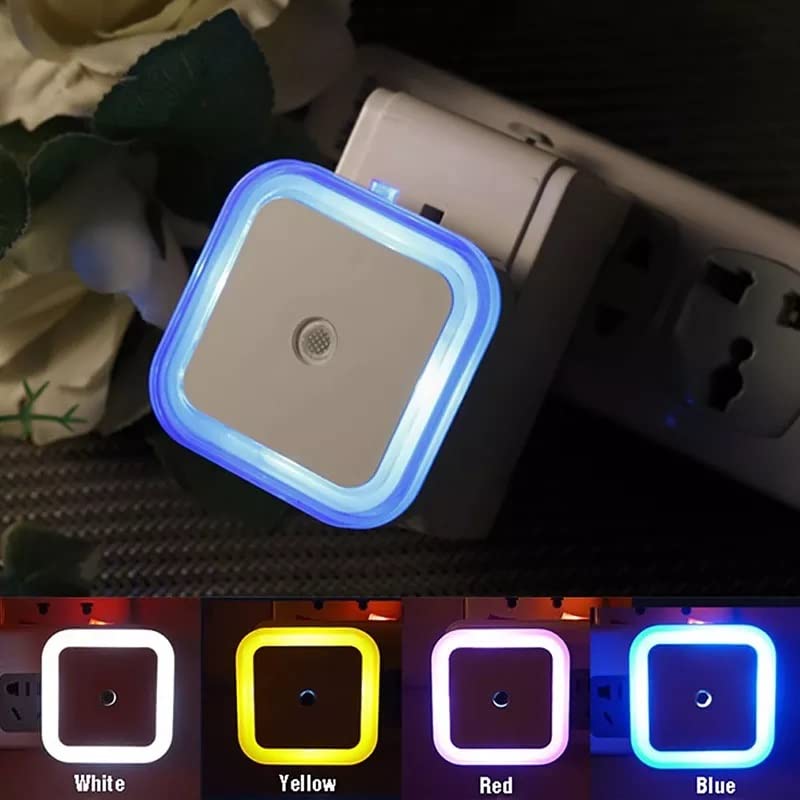 Image of Attractive Sensor Control Led Night Light Lamp 0.5W Full Automatic Sensor Smart Sensor Led Plug Night Lamp for Bedroom Gift Office Livingroom (Blue)