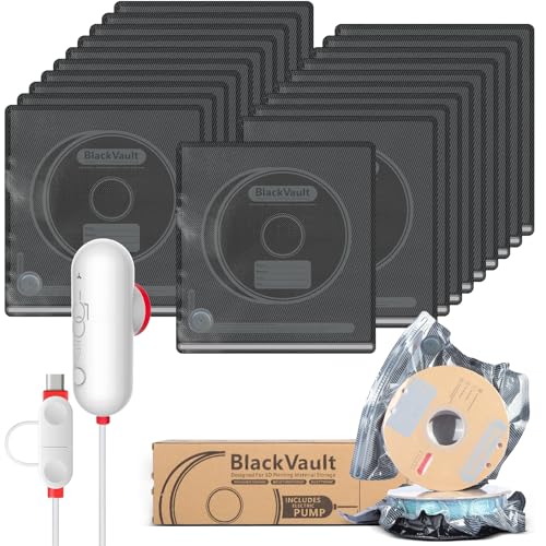 Vacbird 3D Drucker Zubehör Upgrade Vakuum Kit 20er 3D Filament Vakuumbeutel mit USB-Pumpe(30 * 34cm) Wiederverwendbare für 3D Drucker Glühfaden Lagerung Schutz Filament von Feuchtigkeit