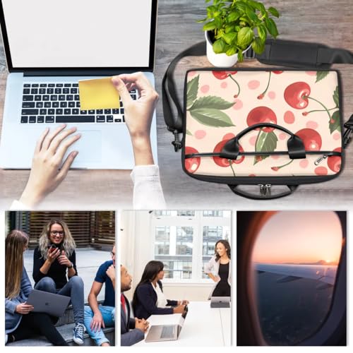 Shoulder Bag for Laptop Sweet Cherries 14/15 Inch Laptop Sleeve Waterproof Computer Bag for Notebook & Tablet Shockproof Laptop Case for Work Travel 6